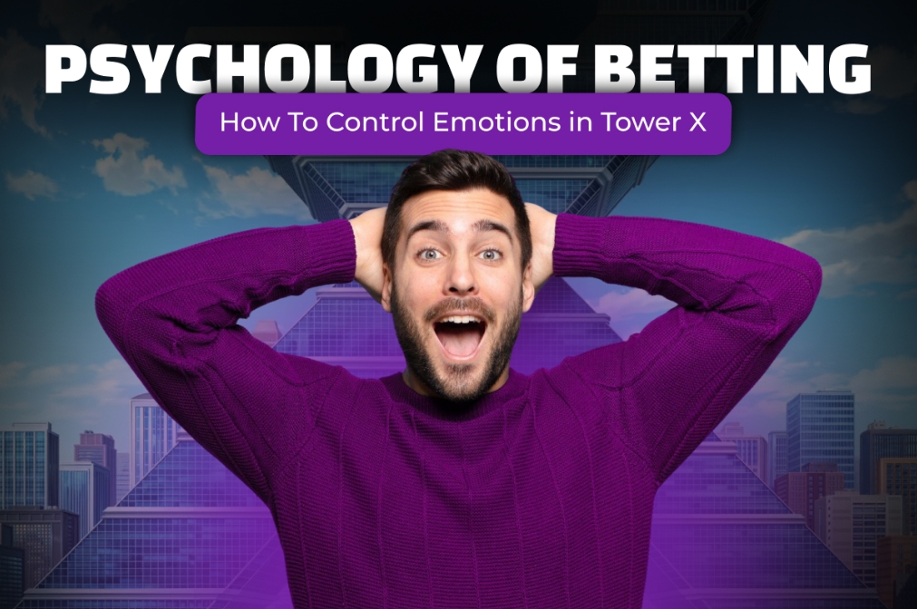 Diagram depicting techniques for emotional regulation in betting psychology related to Tower X.